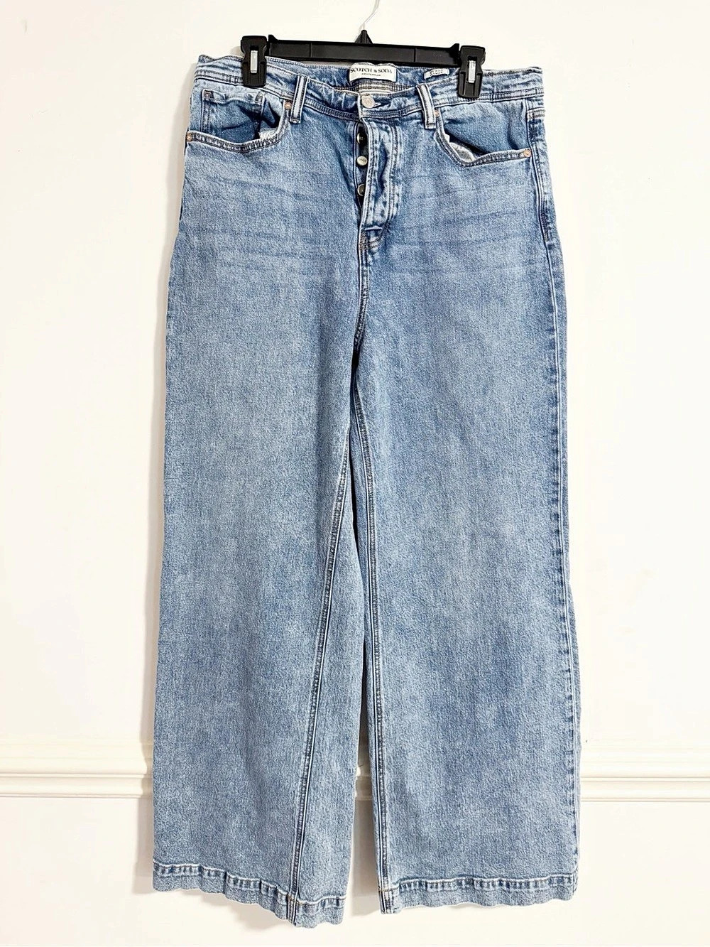 Scotch & Soda The Wave La Vague High Rise Wide Leg Jeans Size 14/32 Light Blue